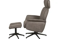 Relaxfauteuil met hocker Taupe Micro Suede CH-73.020 Verdal