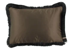Sierkussen Brown + Fringe black Taupe Dafne | Claudi