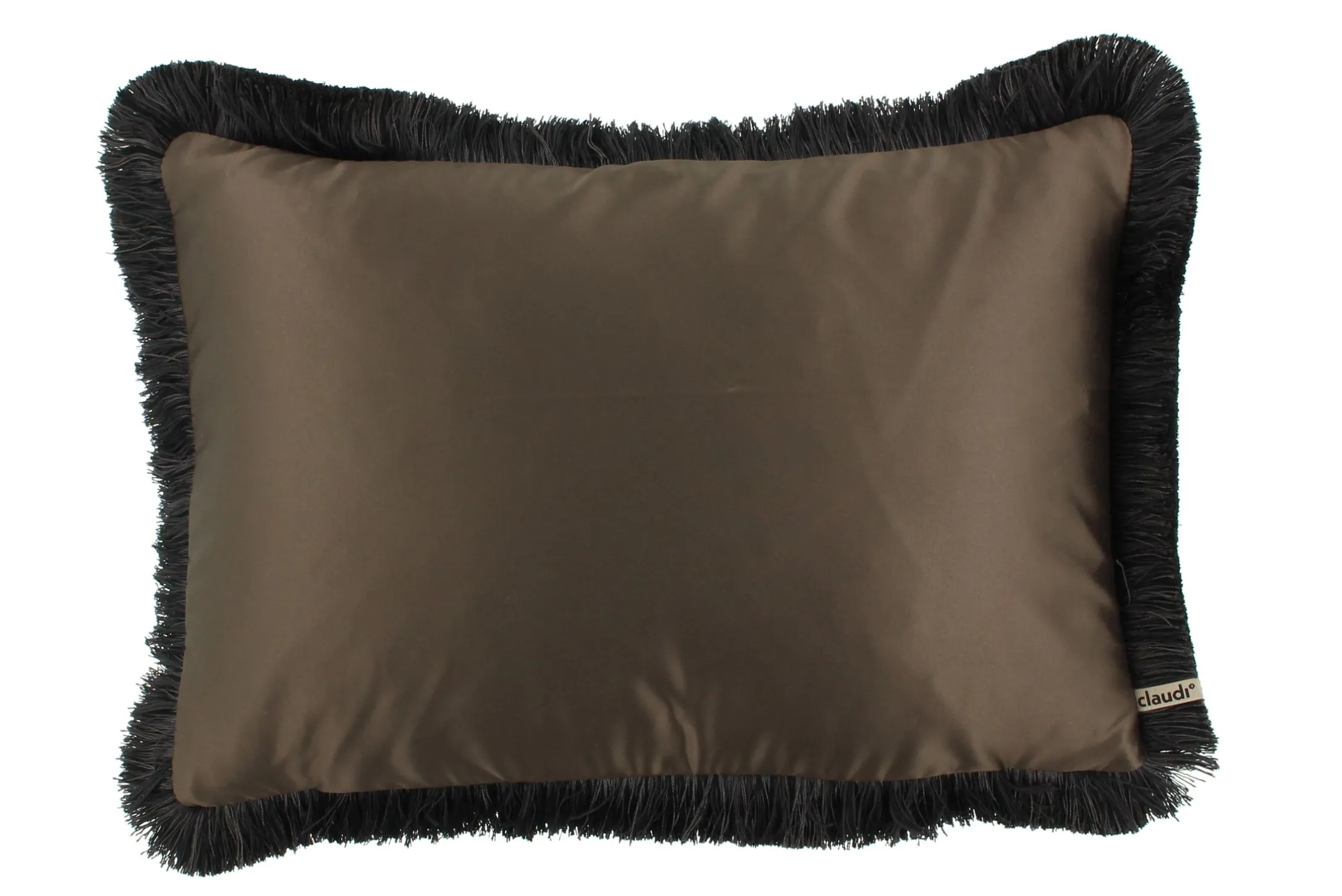 Sierkussen Brown + Fringe black Taupe Dafne | Claudi