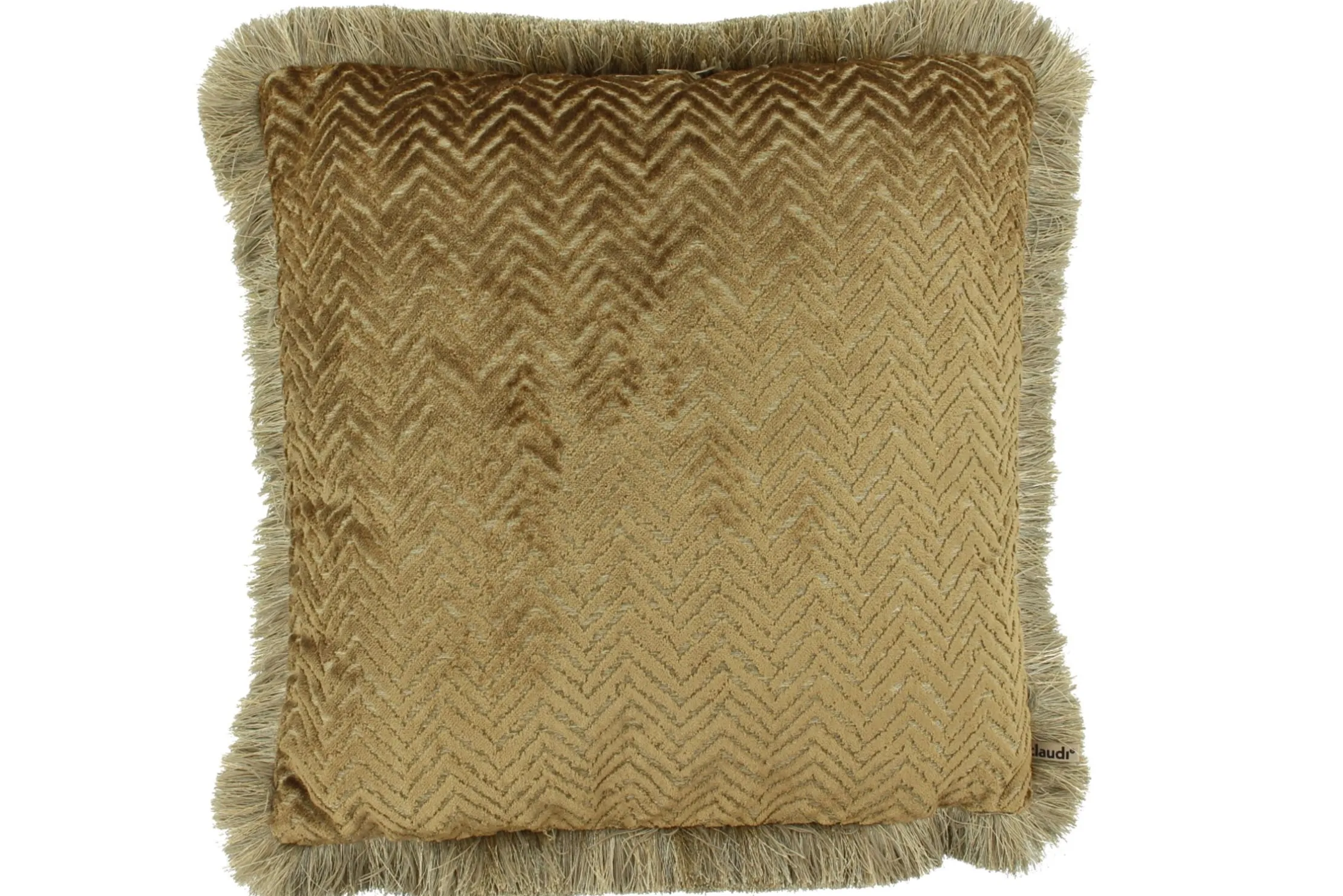 Sierkussen Dark Gold + Fringe Gold Velvella | Claudi