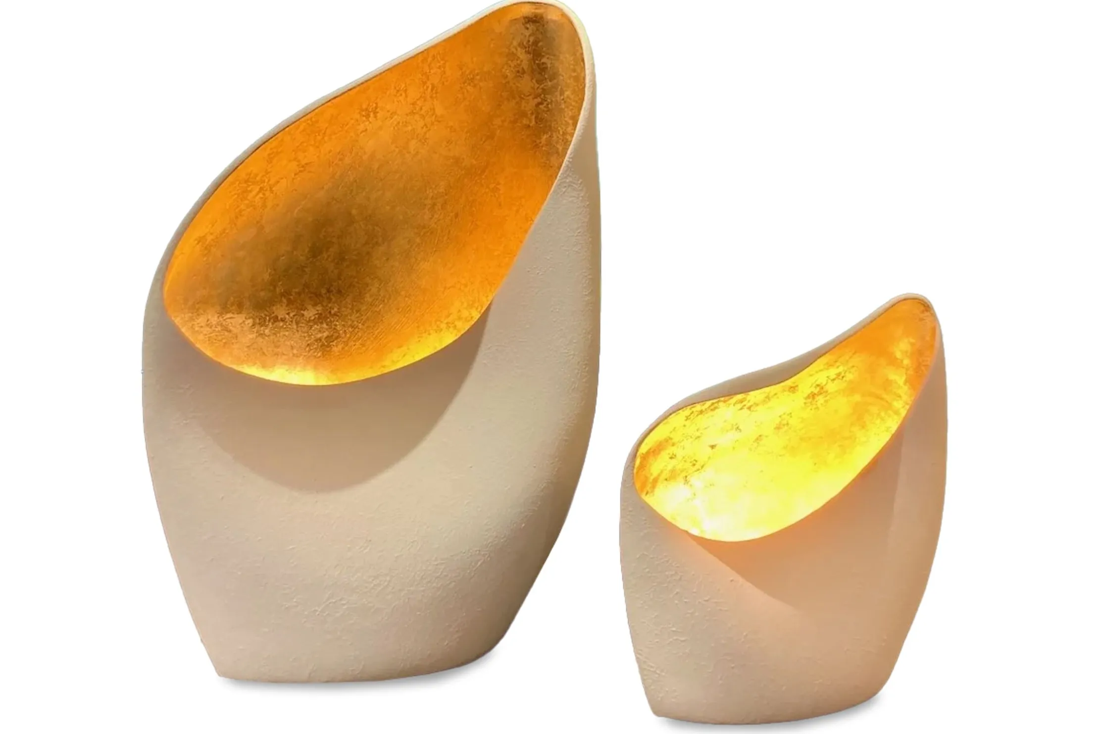Tafellamp LB999-1TL small+medium keramiek mat wit-gold Nature | Leclercq & Bouwman