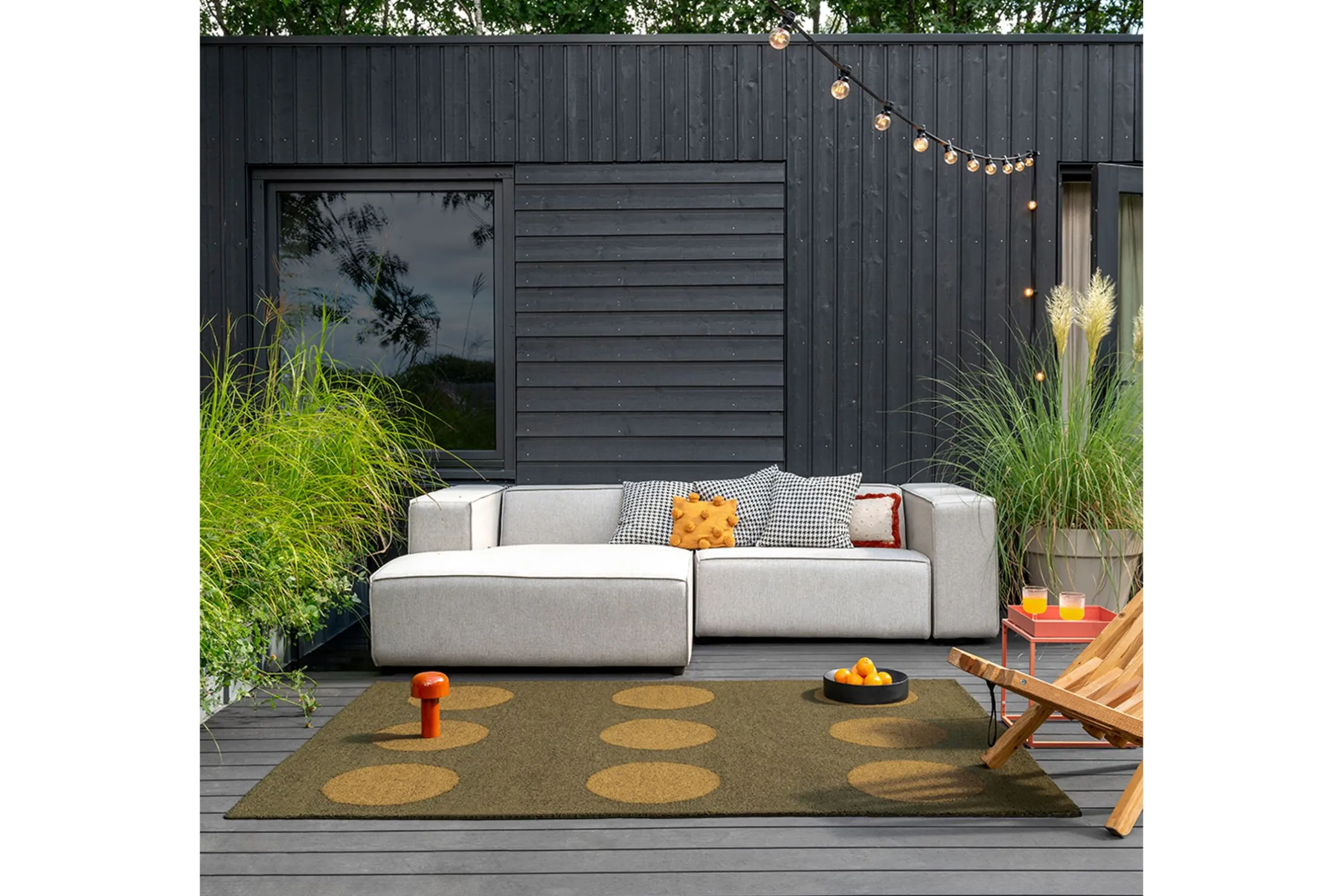 Vloerkleed Festival Dots Olive 495817 Habitat | Brink & Campman