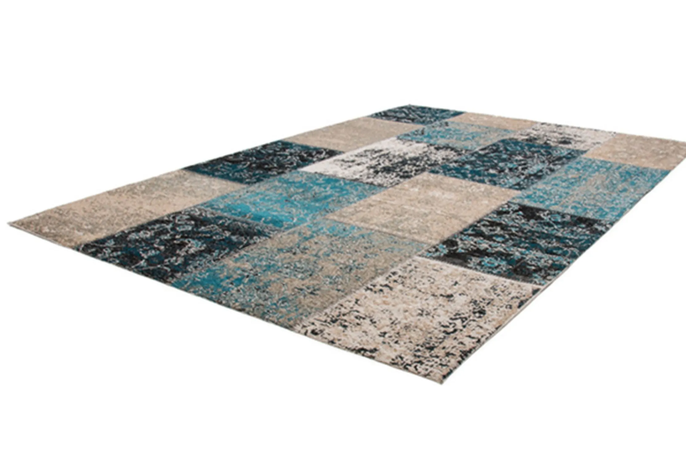 Vloerkleed Patchwork blue Coconut