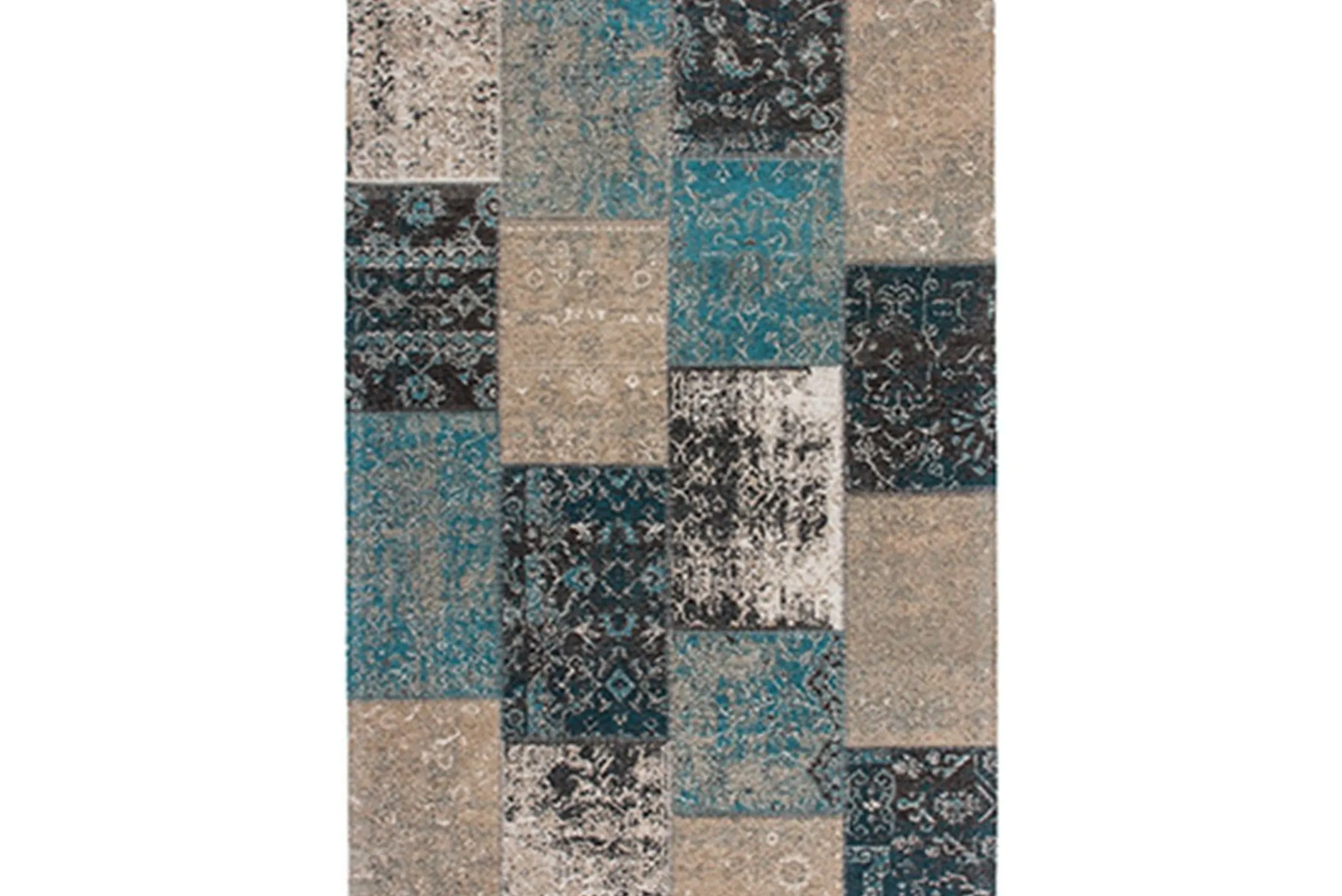 Vloerkleed Patchwork blue Coconut