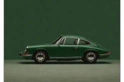 Wandkleed Green Porsche