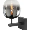 Wandlamp rookkleurig glas Bellini