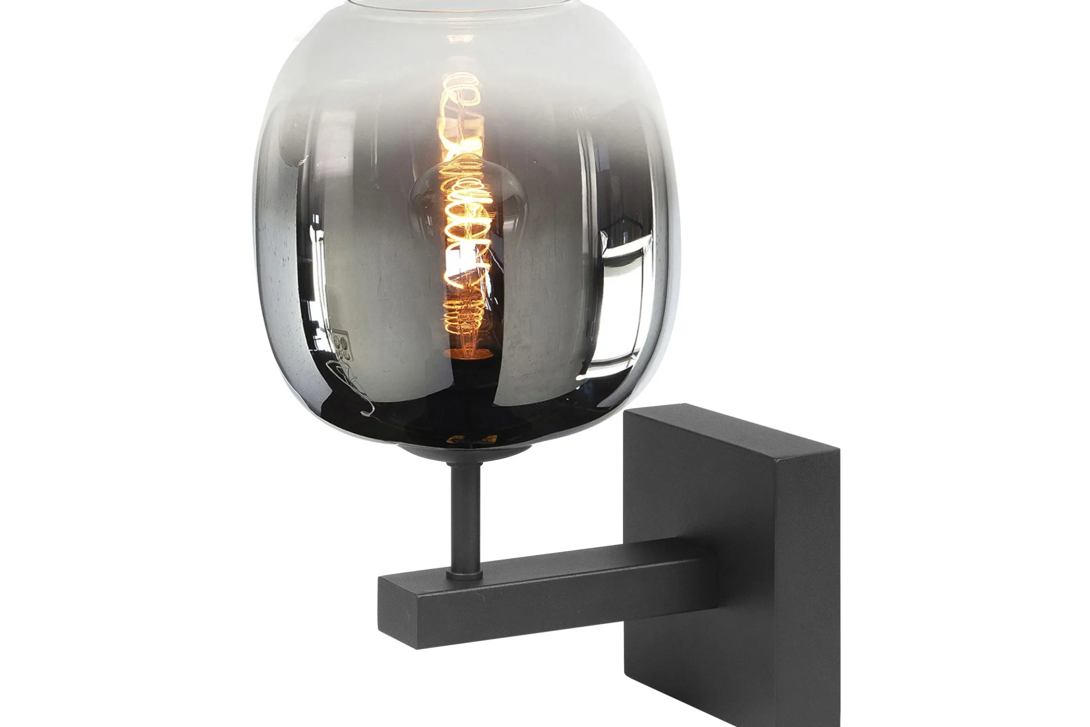 Wandlamp rookkleurig glas Bellini